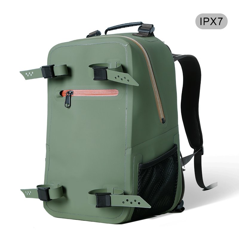 Waterproof Fishing Backpack with Rod Holder, Airtight Zipper