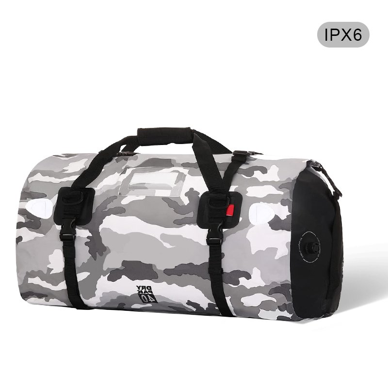Roll-Top Waterproof Travel Bag for Motorcycle Kayaking Camping