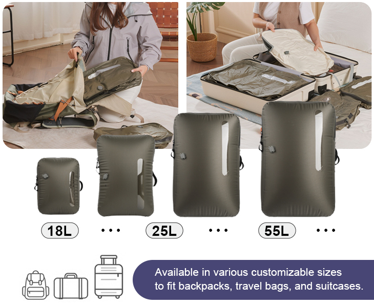 travel vacuum bags offer customizable sizing